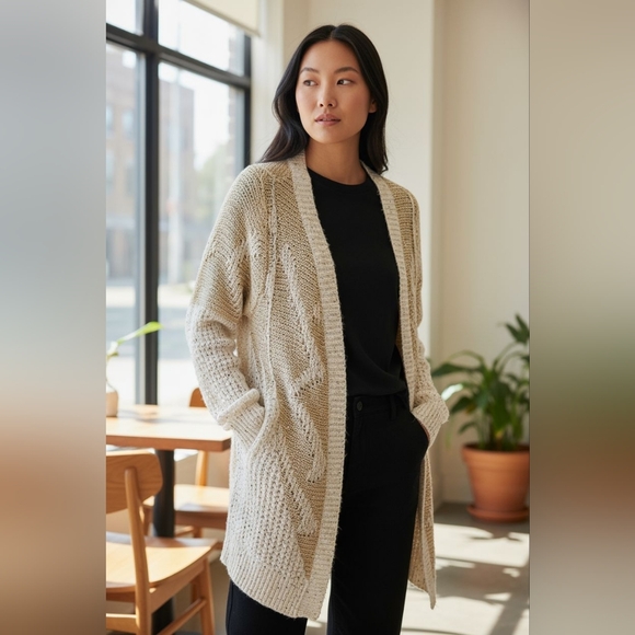 Indigo Rose Long Cardigan Style Sweater - Large - Picture 2 of 7